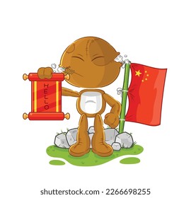 the sack doll chinese cartoon. cartoon mascot vector