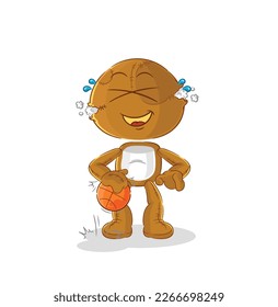 the sack doll dribble basketball character. cartoon mascot vector