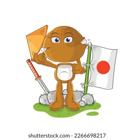 the sack doll japanese vector. cartoon character