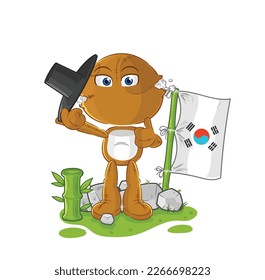 the sack doll korean character. cartoon mascot vector