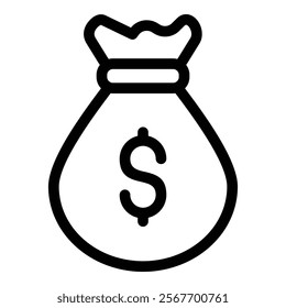 Sack Dollar Icon Element For Design