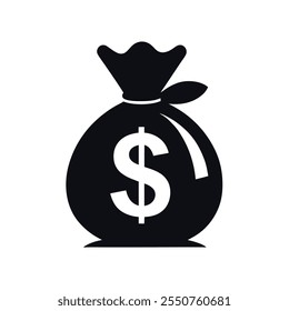 Sack dollar silhouette icon design