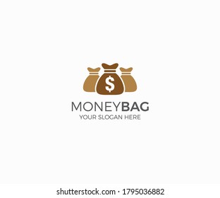 sack of euro money bag vector icon logo template