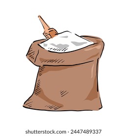 sack of flour drawing vector	