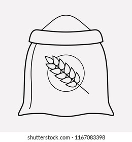 Sack of flour icon line element. Vector illustration of sack of flour icon line isolated on clean background for your web mobile app logo design.