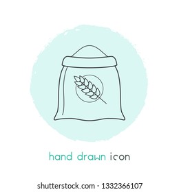 Sack of flour icon line element. Vector illustration of sack of flour icon line isolated on clean background for your web mobile app logo design.