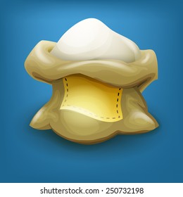 Sack of flour. Vector illustration.