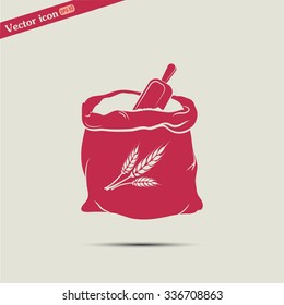 Sack of flour.Vector icon.