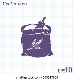 Sack of flour.Vector icon.