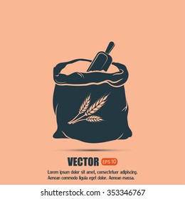 Sack of flour.Vector icon.