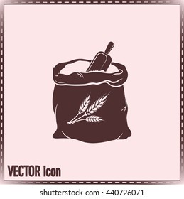 Sack of flour.Vector icon.