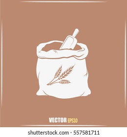 Sack of flour.Vector icon.