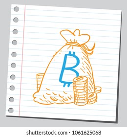 Sack full of  bitcoins 