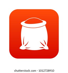 Sack full of flour icon digital red for any design isolated on white vector illustration