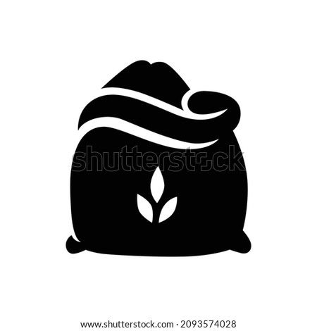 Sack full of flour icon vector.