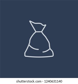 Sack icon. Sack linear design concept from Agriculture, Farming and Gardening collection. Simple element vector illustration on dark blue background.