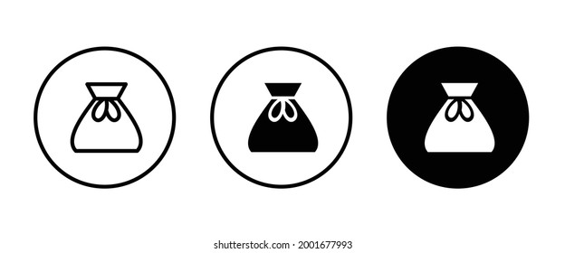 Sack icon, Money bag vector, sign, symbol, logo, illustration, editable stroke, flat design style isolated on white linear pictogram