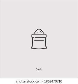 sack icon vector icon.Editable stroke.linear style sign for use web design and mobile apps,logo.Symbol illustration.Pixel vector graphics - Vector