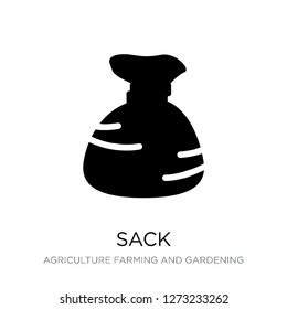 sack icon vector on white background, sack trendy filled icons from Agriculture farming and gardening collection, sack simple element illustration