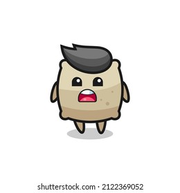 sack illustration with apologizing expression, saying I am sorry , cute style design for t shirt, sticker, logo element