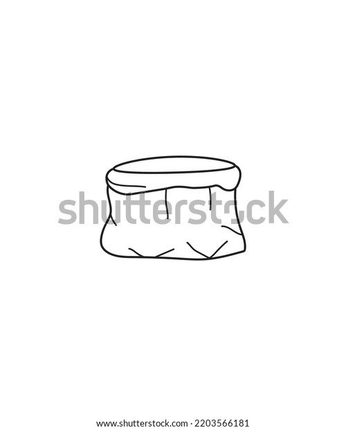 Sack Line Art Vector Isolated On Stock Vector (Royalty Free) 2203566181 ...