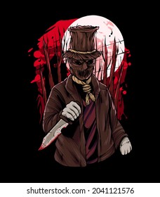 Sack Man Halloween Illustration. Perfect for T-shirt Product