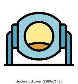 Sack mixer icon outline vector. Mix tool. Construction truck color flat