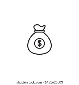Sack Of Money Icon Vector Illustration Logo Template 