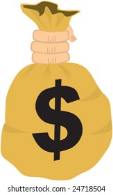 sack with money vector illustration