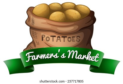 Ein Sack Kartoffeln auf weißem Hintergrund