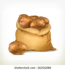 Sack of potatoes, vector icon