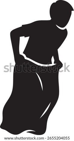 Sack Race Silhouette Icon Representing Traditional Outdoor Game Activity