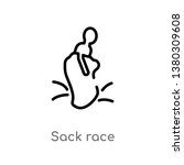 sack race vector line icon. Simple element illustration. sack race outline icon from other concept. Can be used for web and mobile