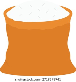 Sack von Reis flache Illustration. Symbol-Designelement auf isoliertem weißem Hintergrund reinigen