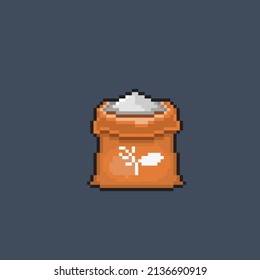 sack of rice in pixel style