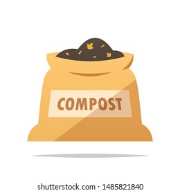 Sack of soil vector isolated illustration