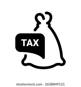 Sack Tied at Top Marked with Tax Indication Symbol