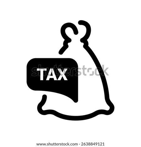 Sack Tied at Top Marked with Tax Indication Symbol