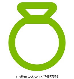 Sack vector icon. Style is outline flat icon symbol, eco green color, white background.