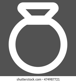 Sack vector icon. Style is stroke flat icon symbol, white color, gray background.
