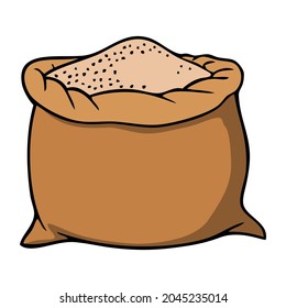 sack vector illustration,isolated on white background,top view