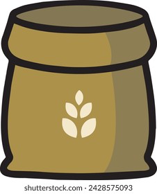 Sack of wheat flour line icon. Grain bag sign. Vector illustration