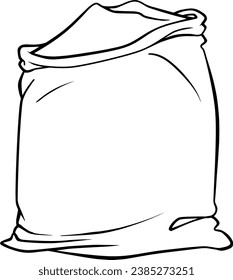 saco de la ilustración vectorial de la línea de trigo aislado en fondo blanco