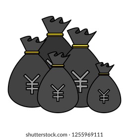 sack of yen coins