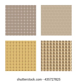 Sackcloth. Set of Sacking linen texture pattern. Vector illustration. 