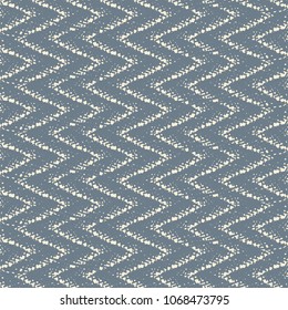Sackcloth with zigzag stripes, alternating in blue and white. Simple ethnic geometric motif. Vector illustration.