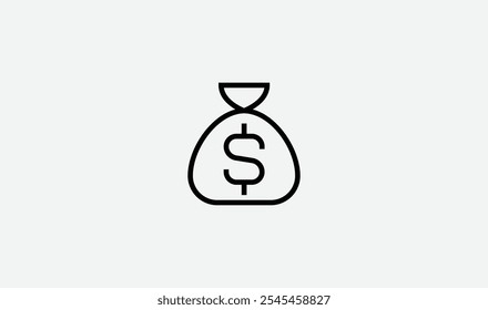 Sack-dollar icon: una Ilustración vectorial simple y limpia de una bolsa de dinero con un signo de dólar, perfecta para temas de finanzas, ahorros e inversiones. Ideal para App, Sitios web y presentaciones.