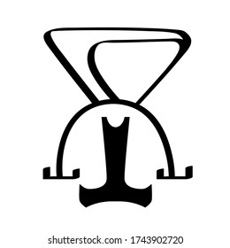 Sacral geometry alchemy symbol icon in modern style. Can be used for fluent design poster, tattoo concept, electronic music technology cover, flyer, logo, t-shirt print.