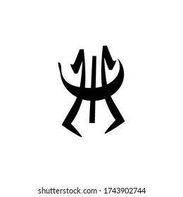 Sacral geometry alchemy symbol icon in modern style. Can be used for fluent design poster, tattoo concept, electronic music technology cover, flyer, logo, t-shirt print.