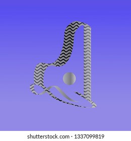 Sacral geometry gradient glyph symbol icon in modern style on the blue background. Can be used for fluent design poster, electronic music technology cover, flyer, logo, t-shirt print.